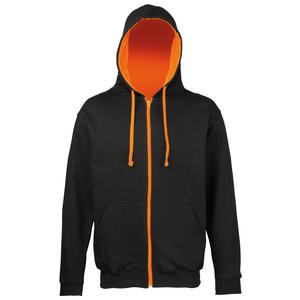 AWDis Hoods JH053 - Varsity zoodie Jet Black/ Orange Crush