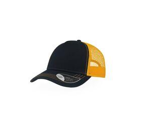 ATLANTIS AT180 - Casquette Rapper en coton canvas Navy / Yellow