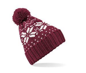 Beechfield BF456 - Fair Isle Snowstar Beanie Burgundy / White