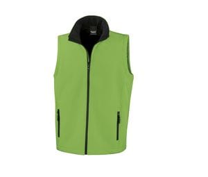 RESULT RS232 - Mens Printable Soft-Shell Bodywarmer Vivid Green/ Black