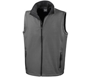 RESULT RS232 - Mens Printable Soft-Shell Bodywarmer Charcoal/Black