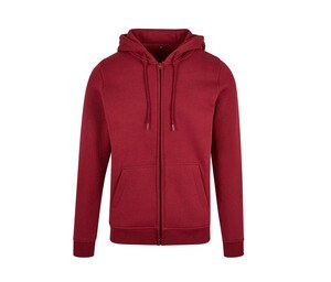 BUILD YOUR BRAND BY012 - Sweat zippé capuche lourd Burgundy